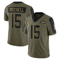 Boles NY.Jets #15 Adonai Mitchell Player Olive Salute To Service Limited Game Stitched Jerseys