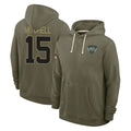 Boles NY.Jets #15 Adonai Mitchell Player Olive Salute to Service Pullover Hoodies Limited Stitched Jerseys