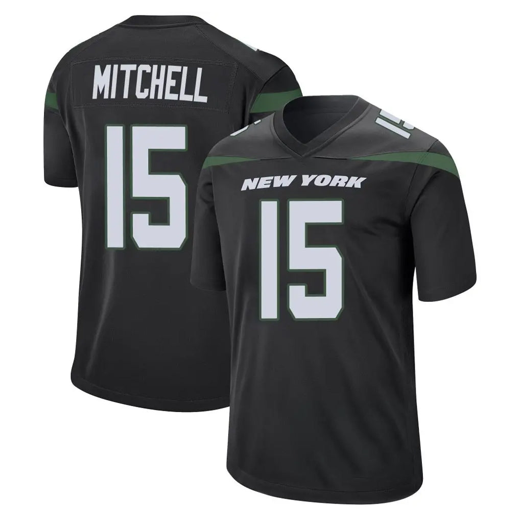 Boles NY.Jets #15 Adonai Mitchell Player Stealth Black Home Game Stitched Jerseys