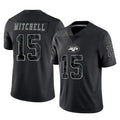 Boles NY.Jets #15 Adonai Mitchell Player Stealth Black Limited Reflective Home Game Stitched Jerseys
