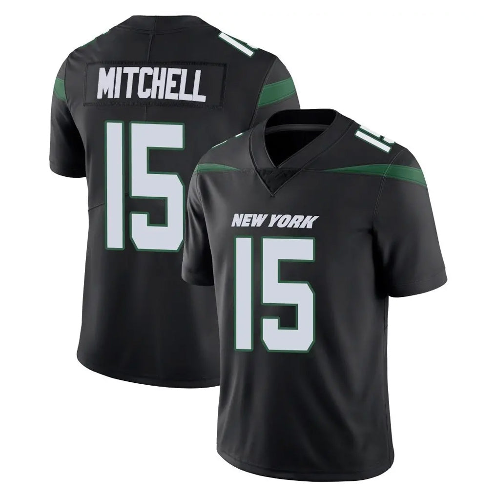 Boles NY.Jets #15 Adonai Mitchell Player Stealth Black Limited Vapor Home Game Stitched Jerseys