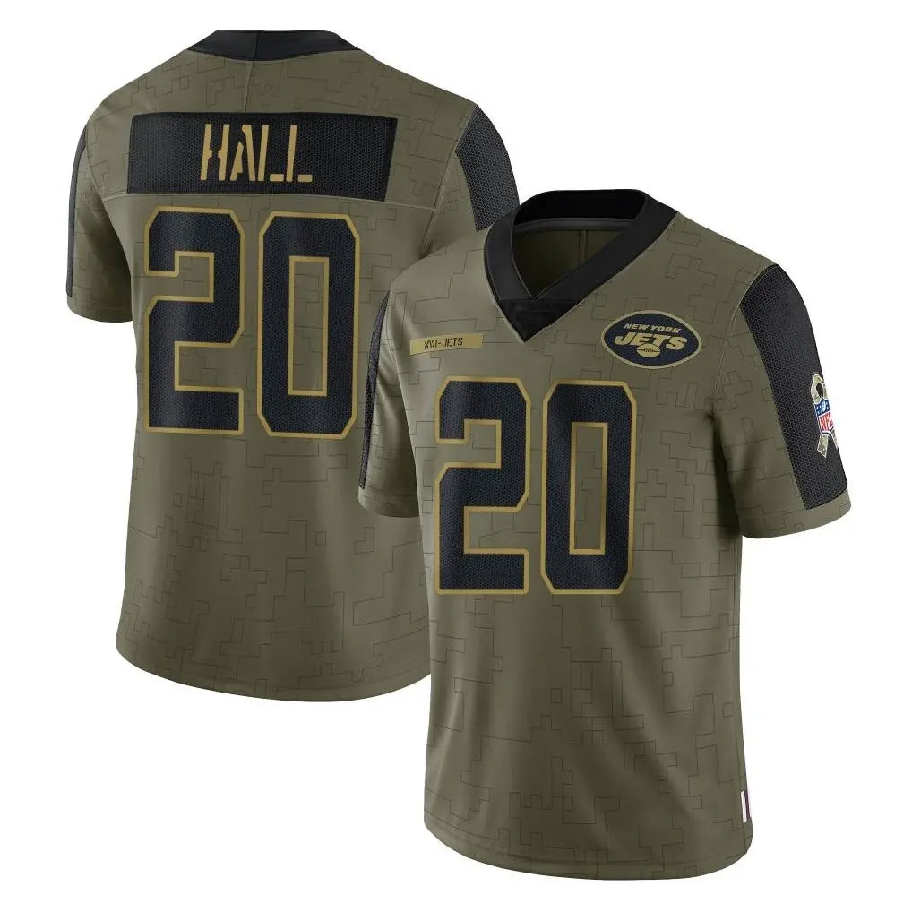Boles NY.Jets #20 Breece Hall Player Olive Salute To Service Limited Game Stitched Jerseys