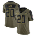 Boles NY.Jets #20 Breece Hall Player Olive Salute To Service Limited Game Stitched Jerseys