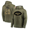 Boles NY.Jets #20 Breece Hall Player Olive Salute to Service Pullover Hoodies Home Game Stitched Jerseys