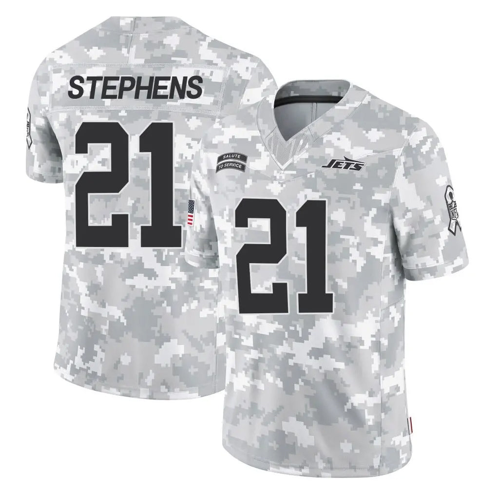 Boles NY.Jets #21 Brandon Stephens Player Arctic Camo Salute to Service Limited Game Stitched Jerseys