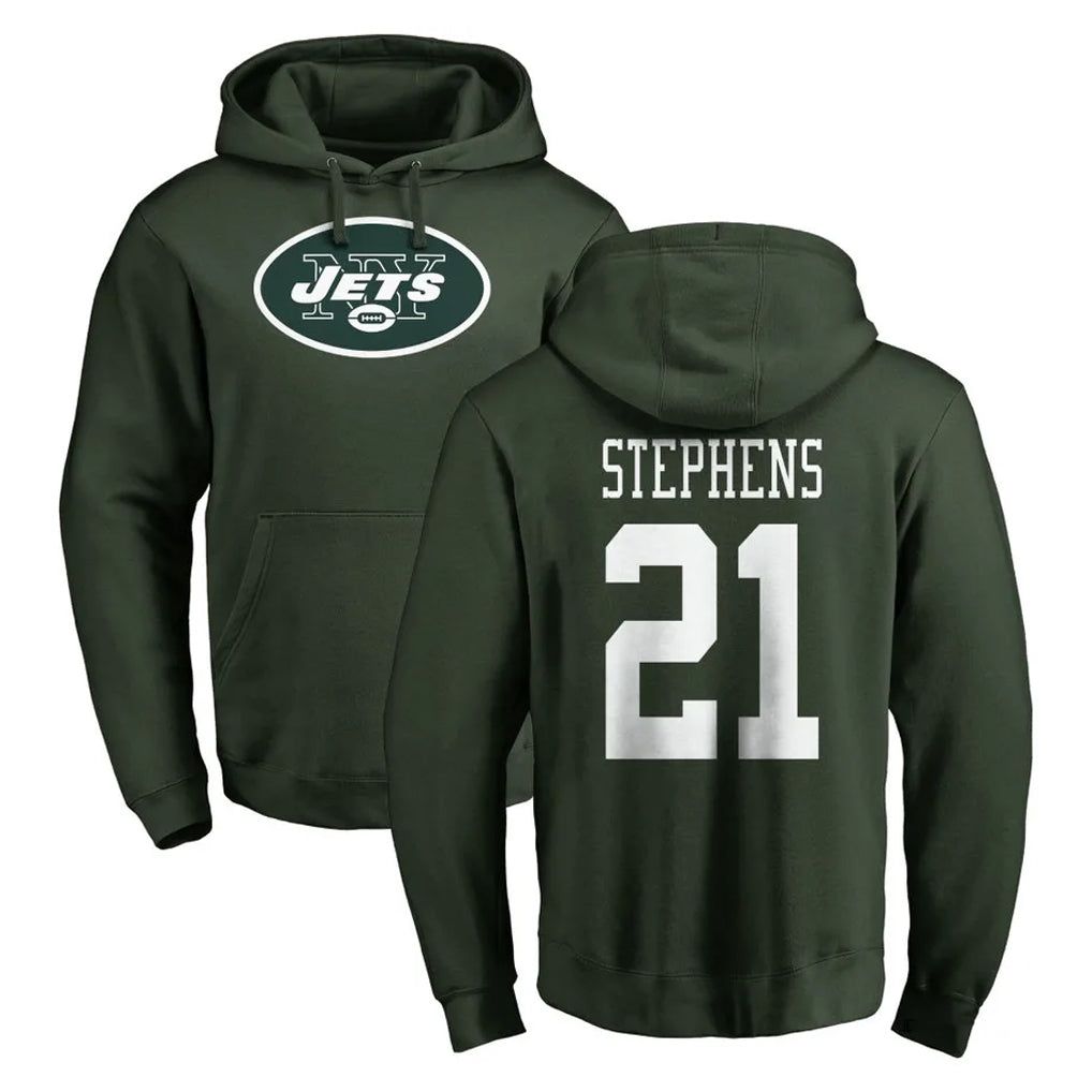 Boles NY.Jets #21 Brandon Stephens Player Green LOGO Pullover Hoodies Limited Game Stitched Jerseys