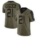 Boles NY.Jets #21 Brandon Stephens Player Olive Salute To Service Limited Game Stitched Jerseys