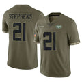 Boles NY.Jets #21 Brandon Stephens Player Olive Salute To Service Limited Stitched Jerseys
