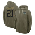 Boles NY.Jets #21 Brandon Stephens Player Olive Salute to Service Pullover Hoodies Limited Stitched Jerseys