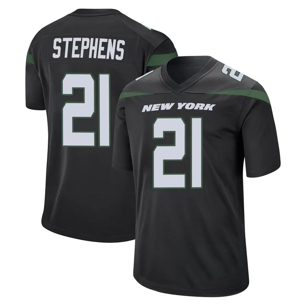 Boles NY.Jets #21 Brandon Stephens Player Stealth Black Home Game Stitched Jerseys
