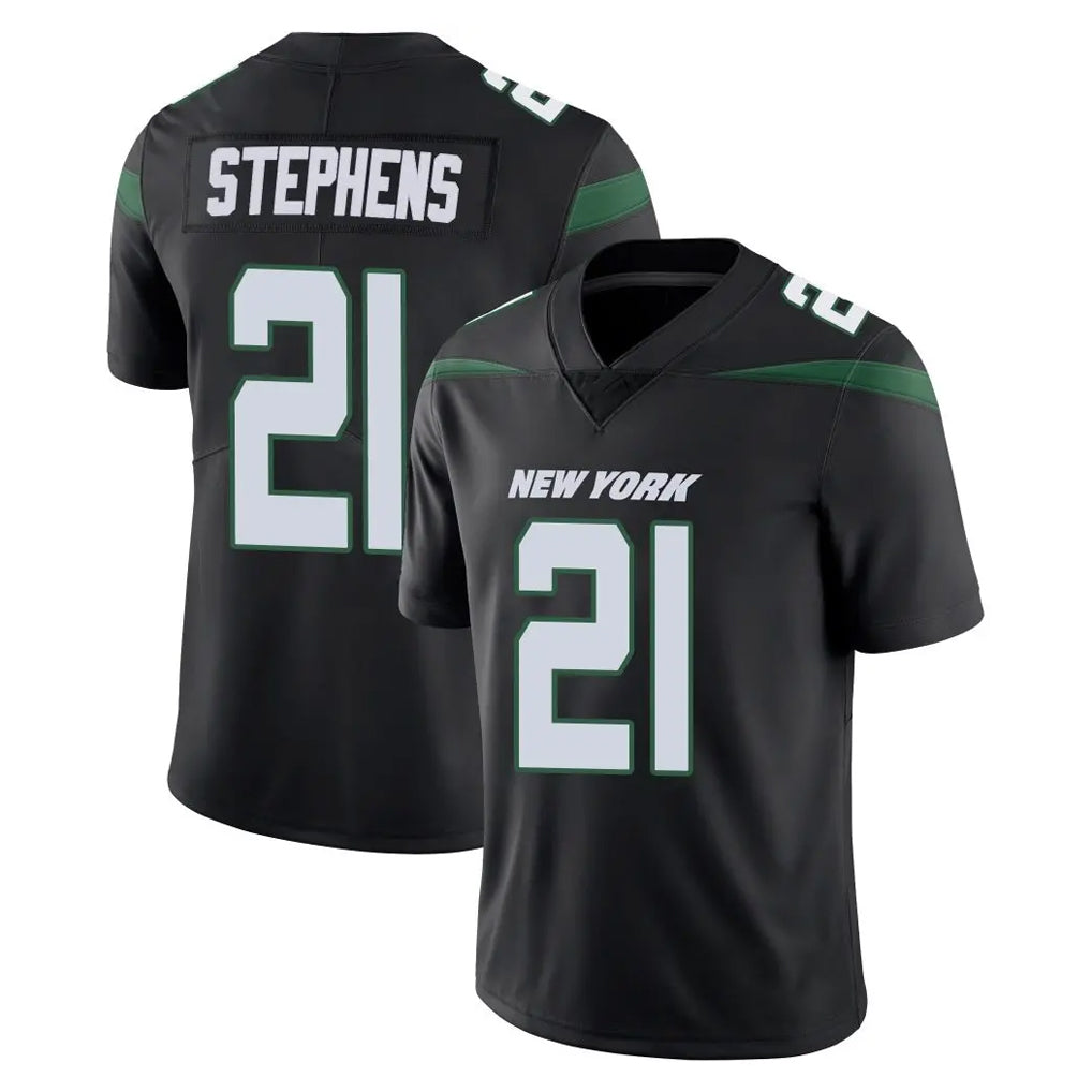 Boles NY.Jets #21 Brandon Stephens Player Stealth Black Limited Vapor Home Game Stitched Jerseys