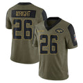 Boles NY.Jets #26 Nahshon Wright Player Olive Salute To Service Limited Game Stitched Jerseys