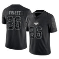 Boles NY.Jets #26 Nahshon Wright Player Stealth Black Limited Reflective Home Game Stitched Jerseys