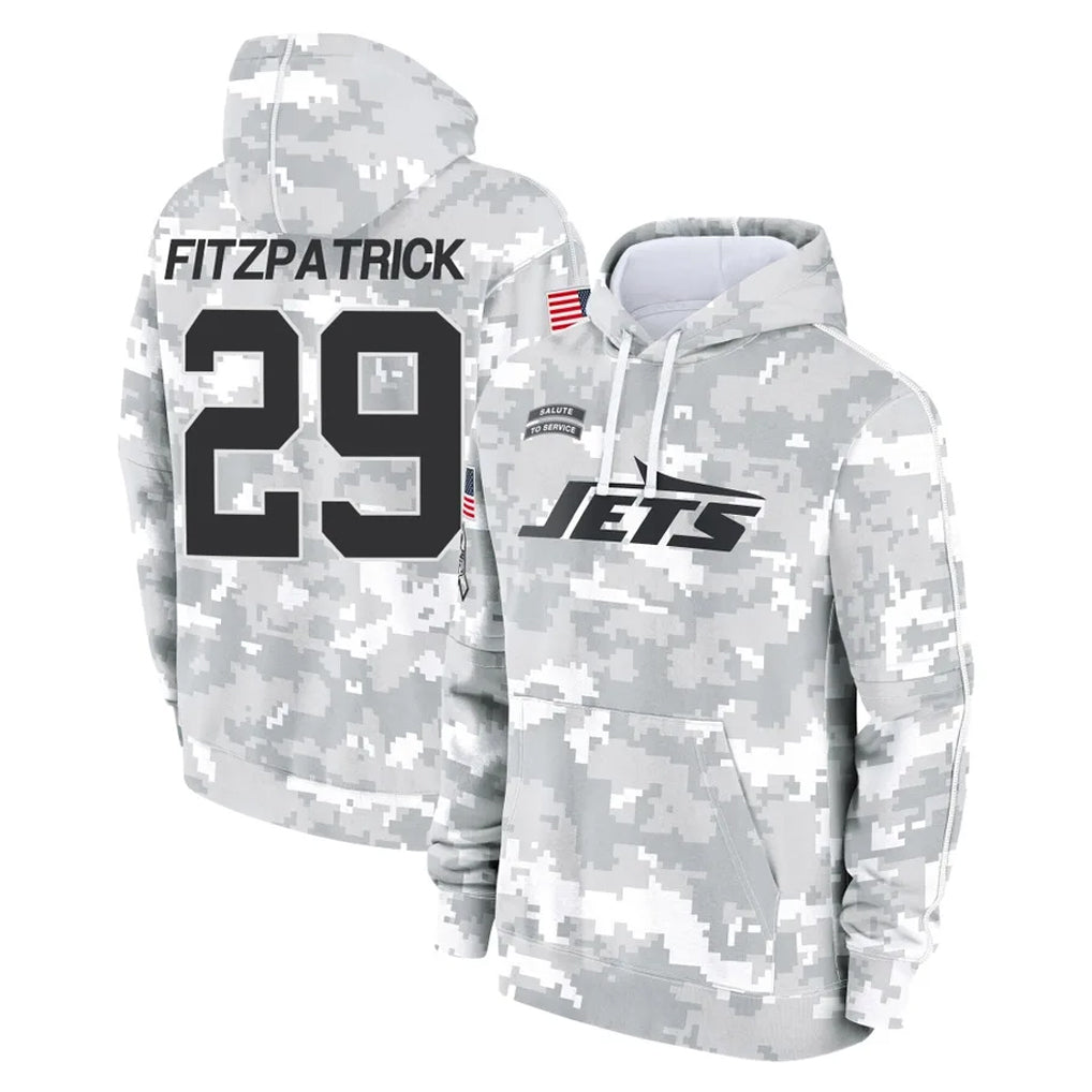 Boles NY.Jets #29 Minkah Fitzpatrick Player Arctic Camo Salute to Service Pullover Hoodies Limited Game Stitched Jerseys