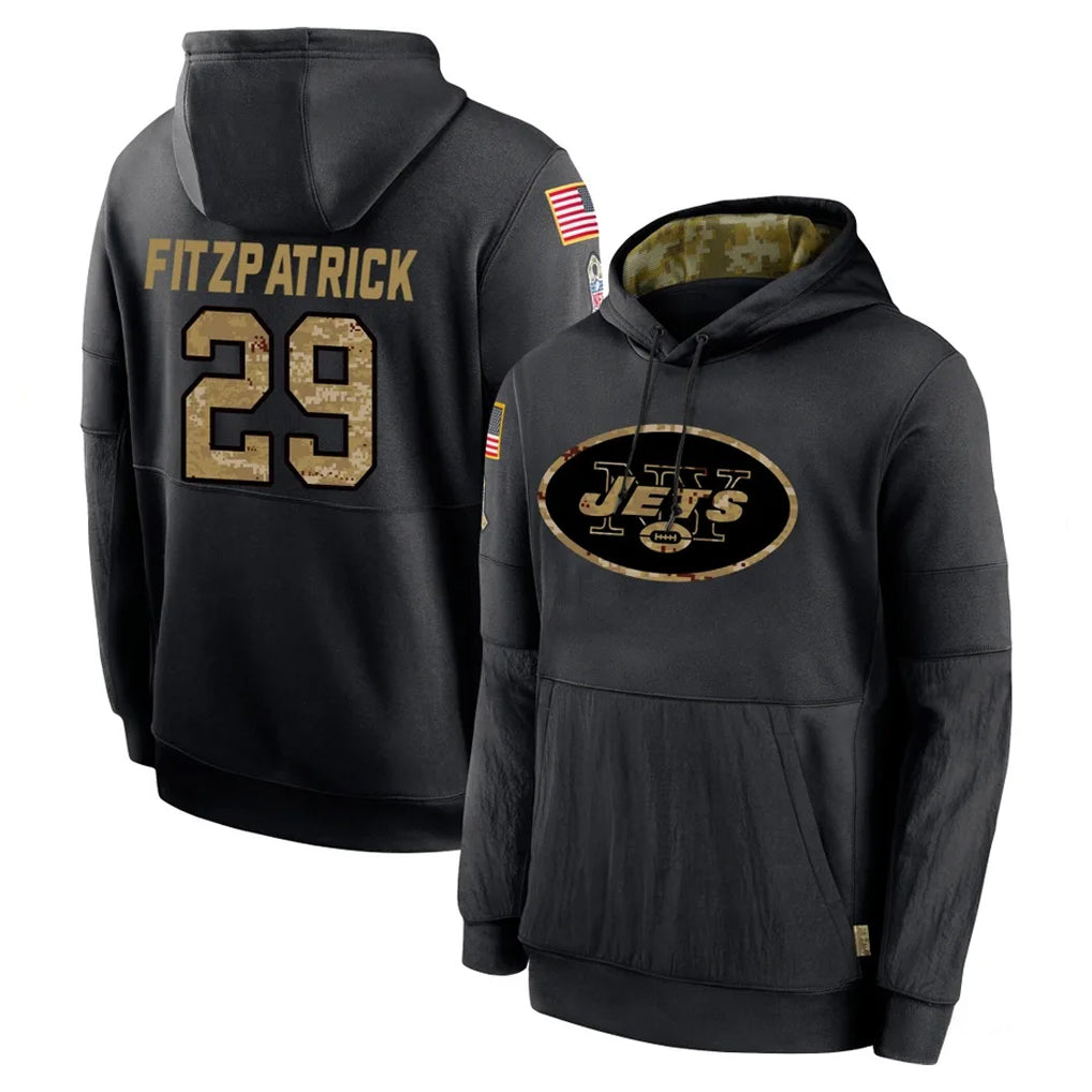 Boles NY.Jets #29 Minkah Fitzpatrick Player Black Salute to Service Hoodies Limited Game Stitched Jerseys