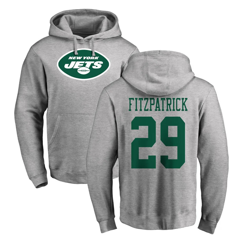 Boles NY.Jets #29 Minkah Fitzpatrick Player Gray LOGO Pullover Hoodies Limited Game Stitched Jerseys