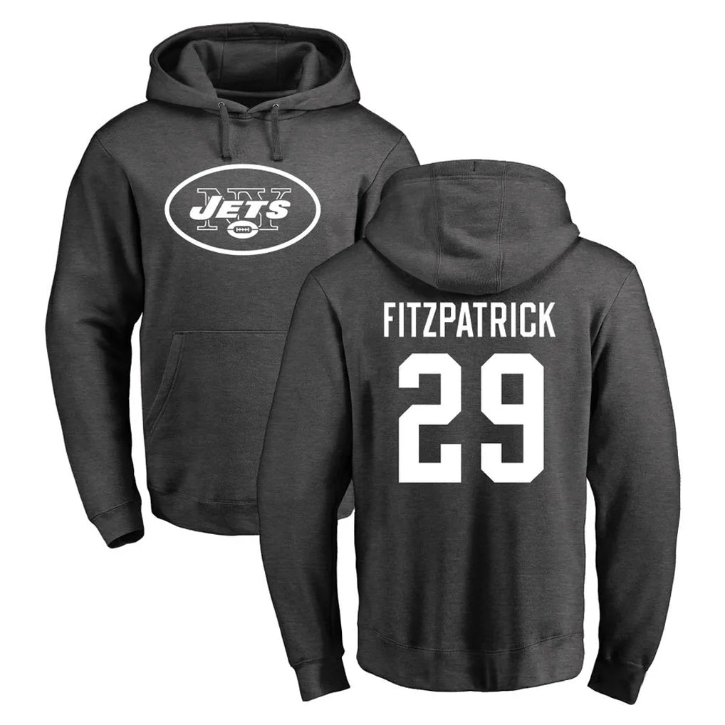 Boles NY.Jets #29 Minkah Fitzpatrick Player Gray Pullover Hoodies Limited Game Stitched Jerseys