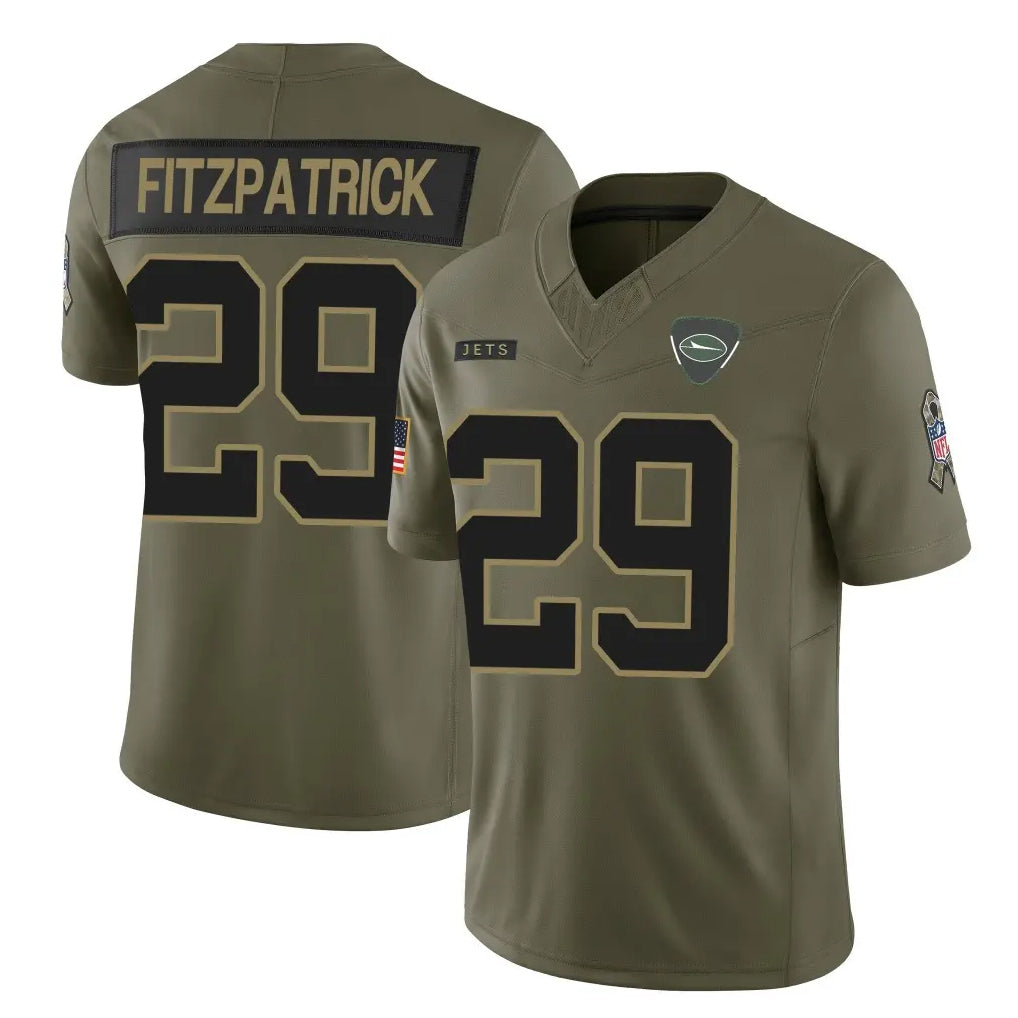 Boles NY.Jets #29 Minkah Fitzpatrick Player Olive 2025 Salute To Service Limited Stitched Jerseys