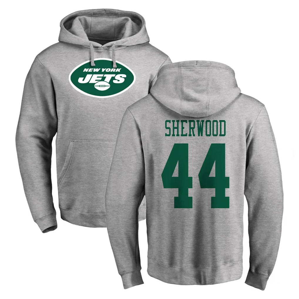 Boles NY.Jets #44 Jamien Sherwood Player Gray LOGO Pullover Hoodies Limited Game Stitched Jerseys