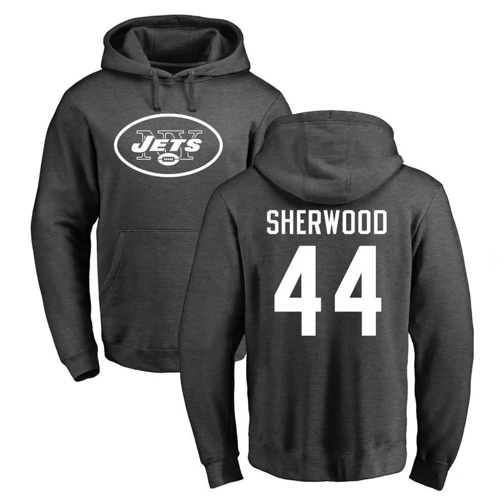 Boles NY.Jets #44 Jamien Sherwood Player Gray Pullover Hoodies Limited Game Stitched Jerseys