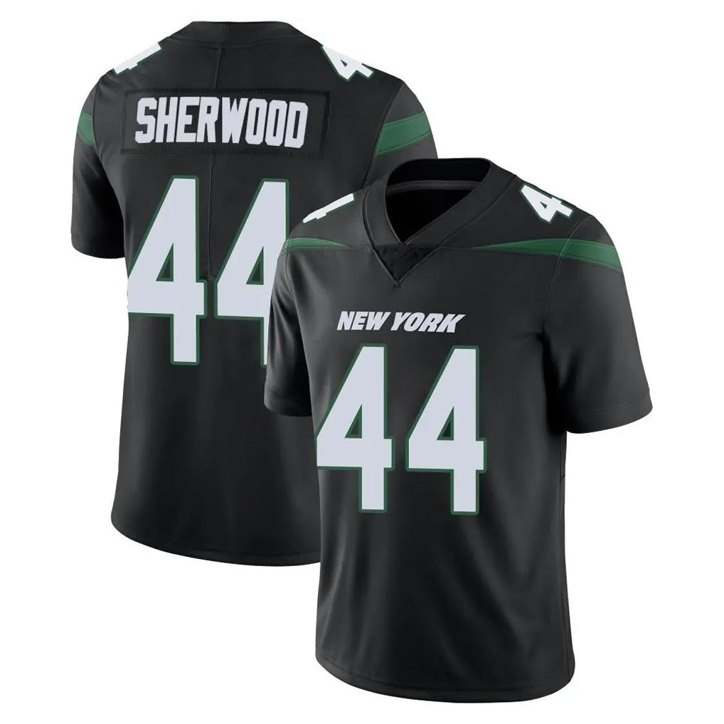 Boles NY.Jets #44 Jamien Sherwood Player Stealth Black Limited Vapor Home Game Stitched Jerseys