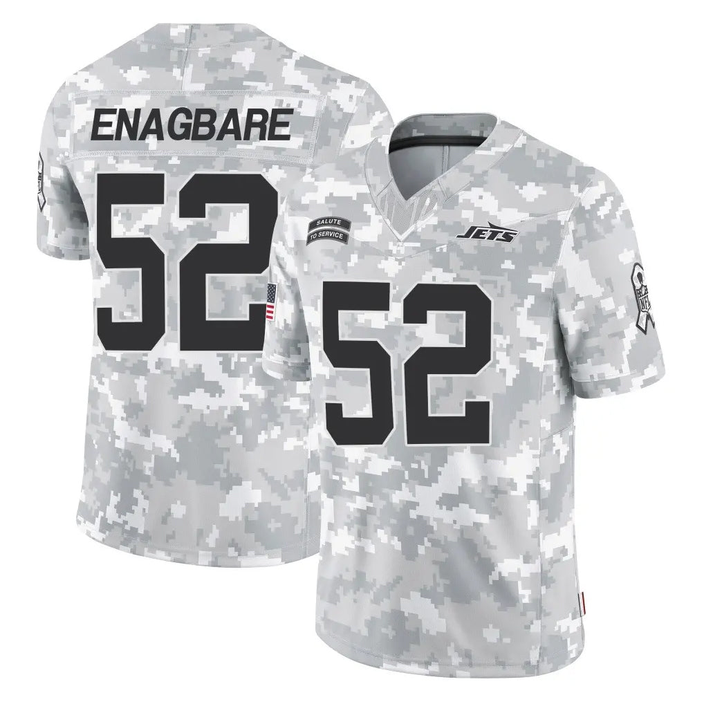 Boles NY.Jets #52 Kingsley Enagbare Player Arctic Camo Salute to Service Limited Game Stitched Jerseys