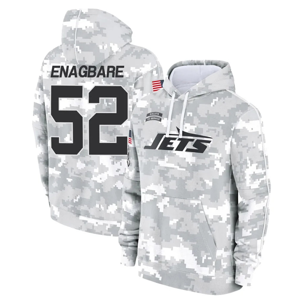 Boles NY.Jets #52 Kingsley Enagbare Player Arctic Camo Salute to Service Pullover Hoodies Limited Game Stitched Jerseys