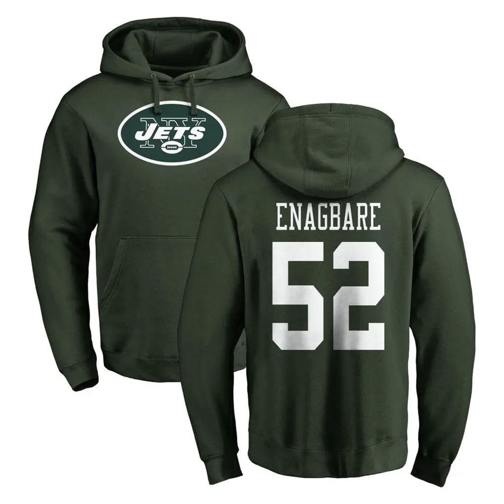 Boles NY.Jets #52 Kingsley Enagbare Player Green LOGO Pullover Hoodies Limited Game Stitched Jerseys
