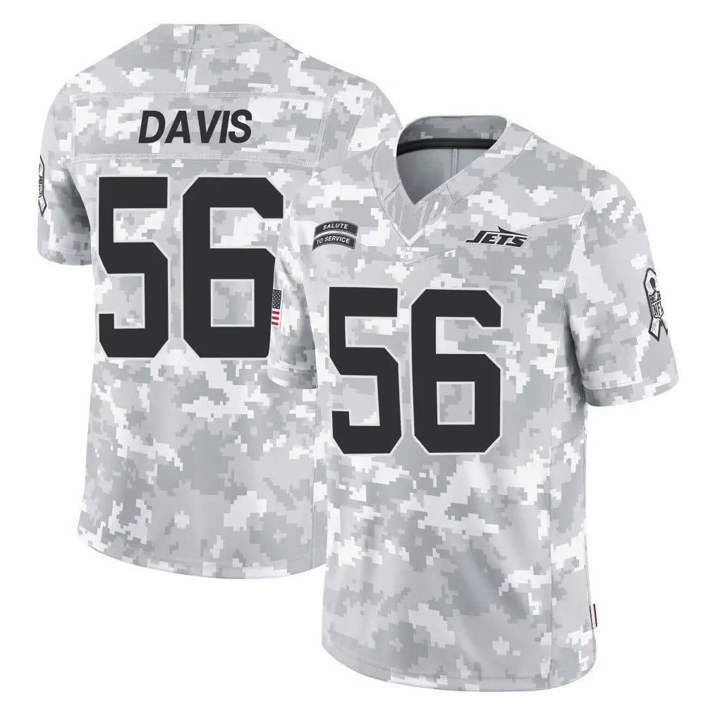 Boles NY.Jets #56 Demario Davis Player Arctic Camo Salute to Service Limited Game Stitched Jerseys