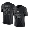 Boles NY.Jets #56 Demario Davis Player Stealth Black Limited Reflective Home Game Stitched Jerseys