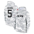 Boles NY.Jets #5 Garrett Wilson Player Arctic Camo Salute to Service Pullover Hoodies Limited Game Stitched Jerseys