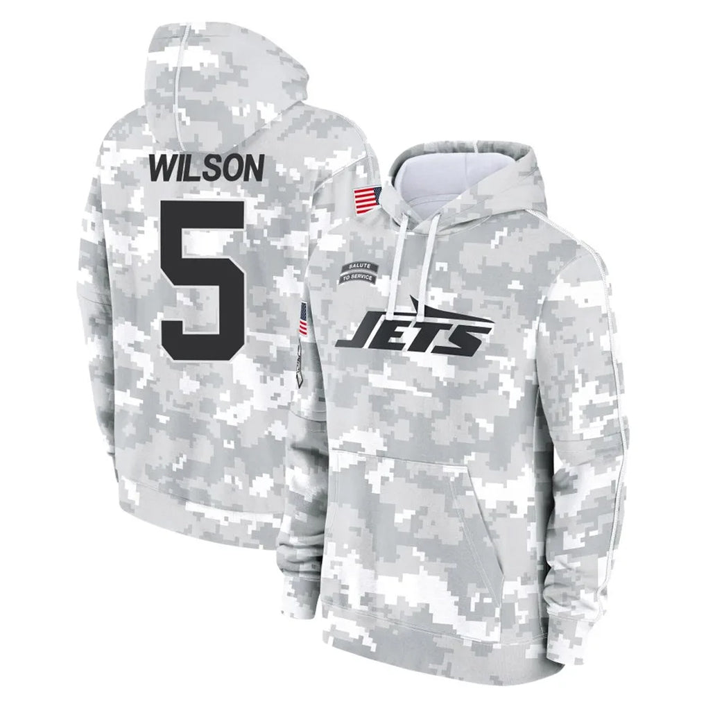 Boles NY.Jets #5 Garrett Wilson Player Arctic Camo Salute to Service Pullover Hoodies Limited Game Stitched Jerseys