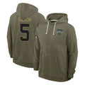 Boles NY.Jets #5 Garrett Wilson Player Olive Salute to Service Pullover Hoodies Limited Stitched Jerseys