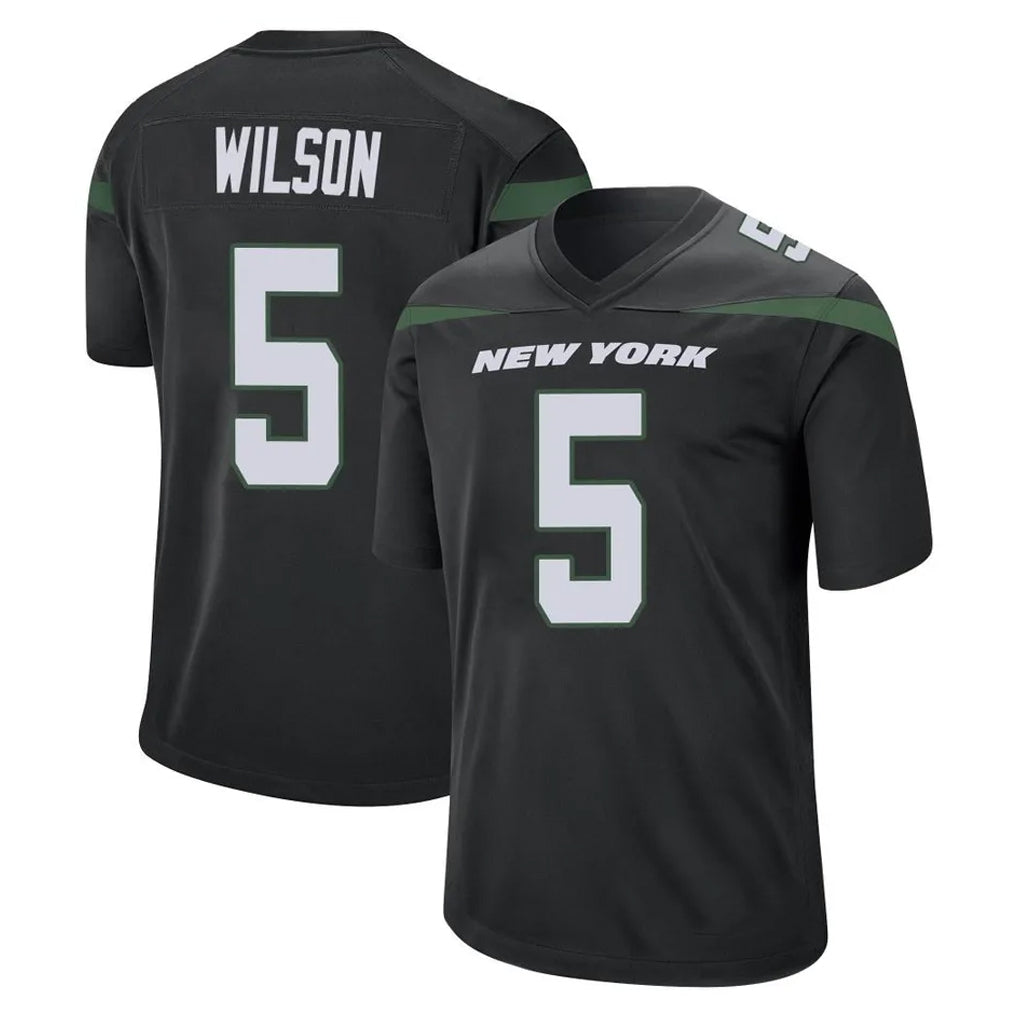 Boles NY.Jets #5 Garrett Wilson Player Stealth Black Home Game Stitched Jerseys