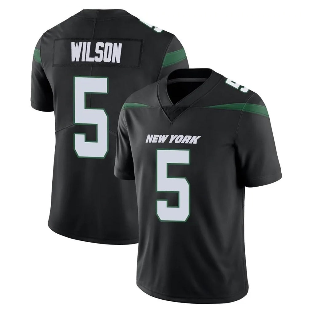Boles NY.Jets #5 Garrett Wilson Player Stealth Black Limited Vapor Home Game Stitched Jerseys