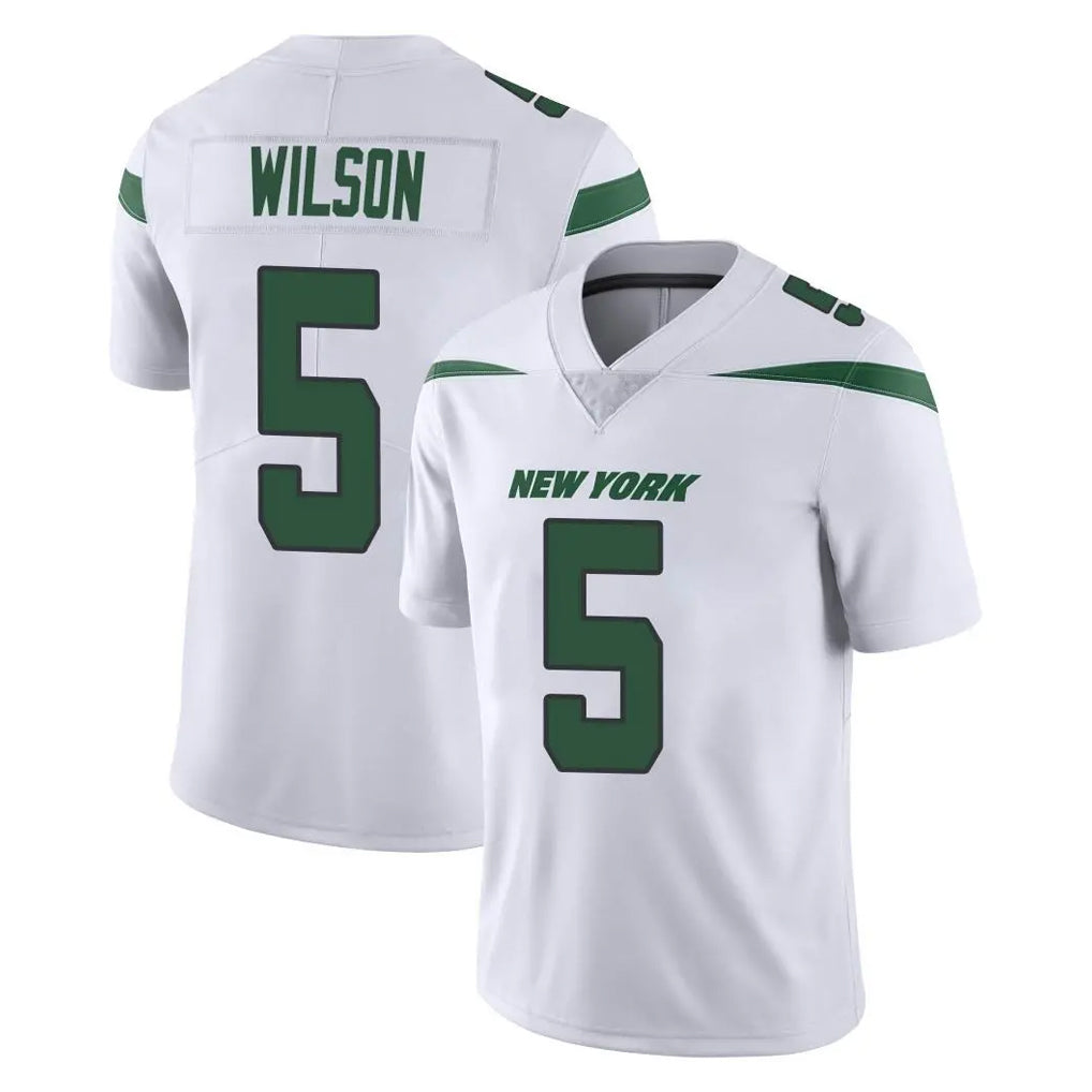 Boles NY.Jets #5 Garrett Wilson Player White Spotlight Limited Vapor Home Game Stitched Jerseys