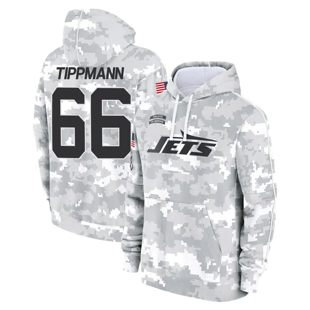 Boles NY.Jets #66 Joe Tippmann Player Arctic Camo Salute to Service Pullover Hoodies Limited Game Stitched Jerseys