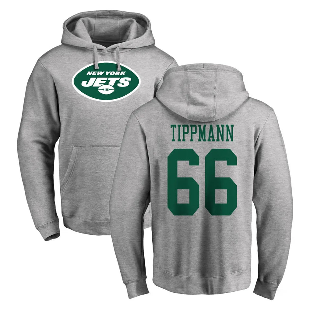 Boles NY.Jets #66 Joe Tippmann Player Gray LOGO Pullover Hoodies Limited Game Stitched Jerseys