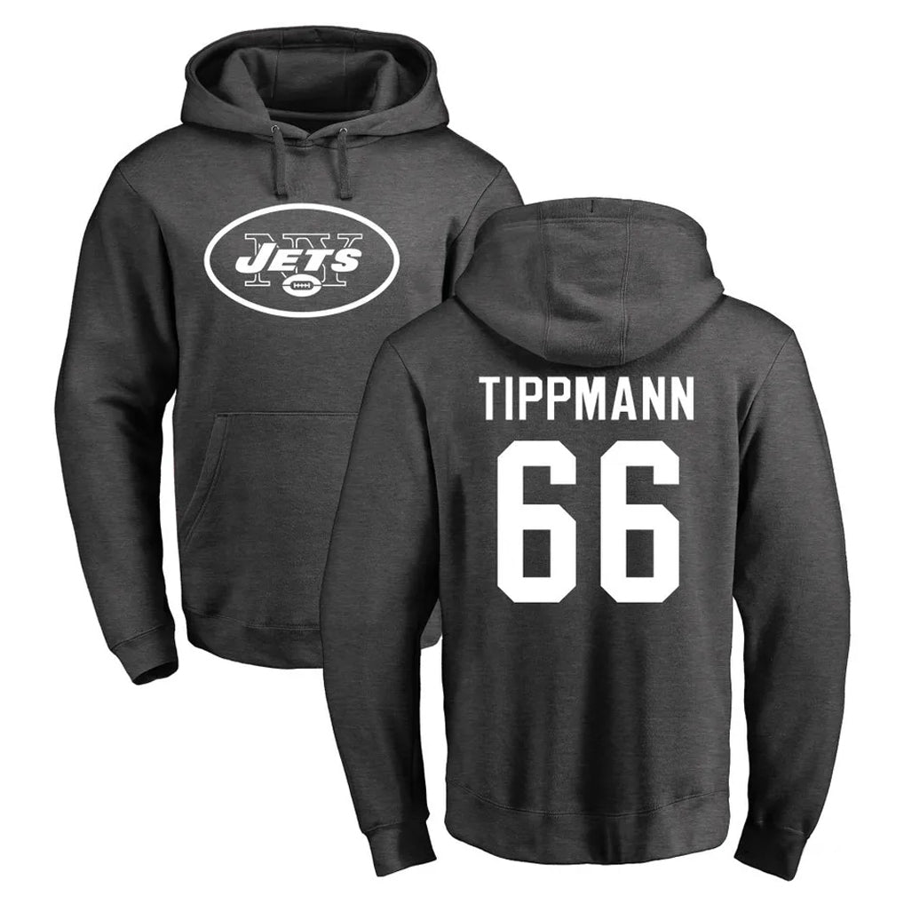 Boles NY.Jets #66 Joe Tippmann Player Gray Pullover Hoodies Limited Game Stitched Jerseys