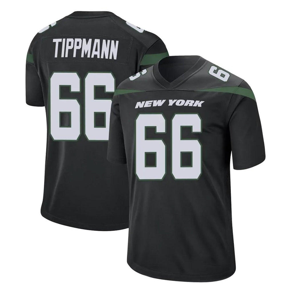 Boles NY.Jets #66 Joe Tippmann Player Stealth Black Home Game Stitched Jerseys