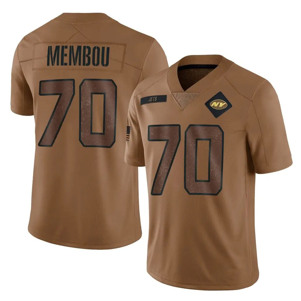 Boles NY.Jets #70 Armand Membou Player Brown Salute To Service Limited Stitched Jerseys
