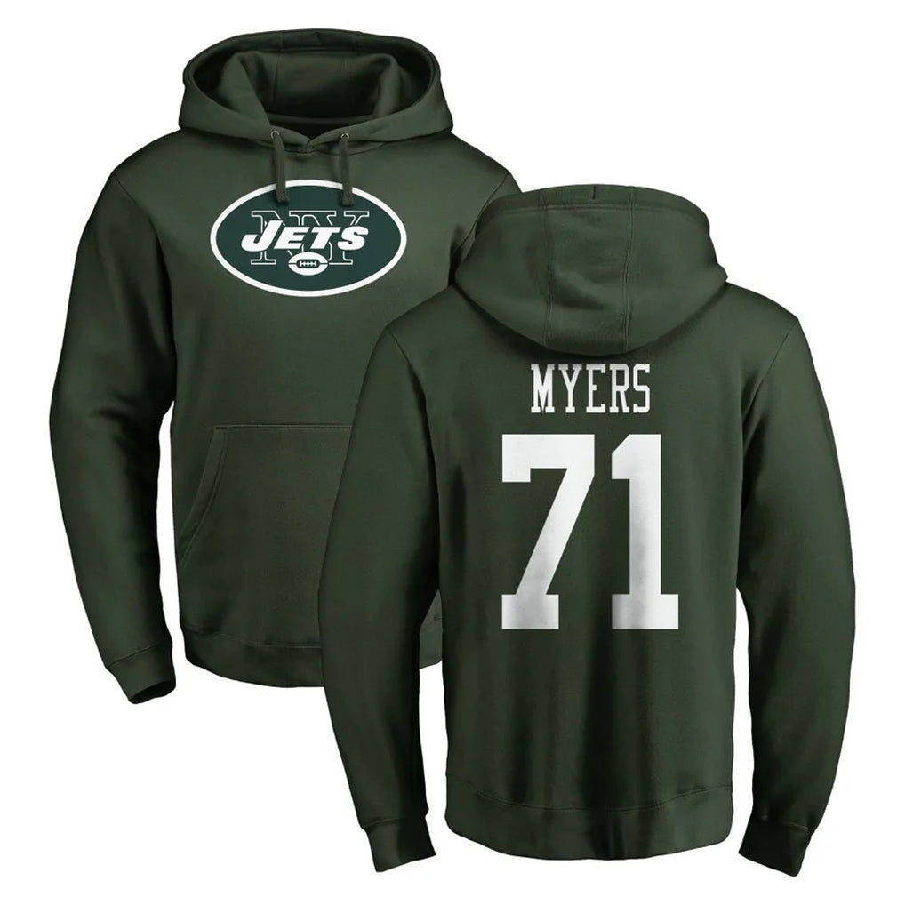 Boles NY.Jets #71 Josh Myers Player Green LOGO Pullover Hoodies Limited Game Stitched Jerseys