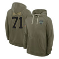 Boles NY.Jets #71 Josh Myers Player Olive Salute to Service Pullover Hoodies Limited Stitched Jerseys