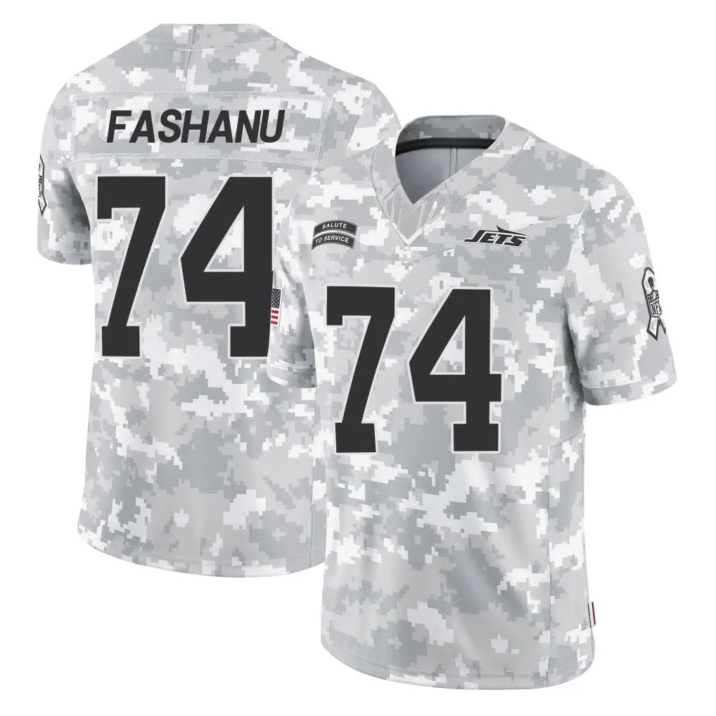 Boles NY.Jets #74 Olu Fashanu Player Arctic Camo Salute to Service Limited Game Stitched Jerseys