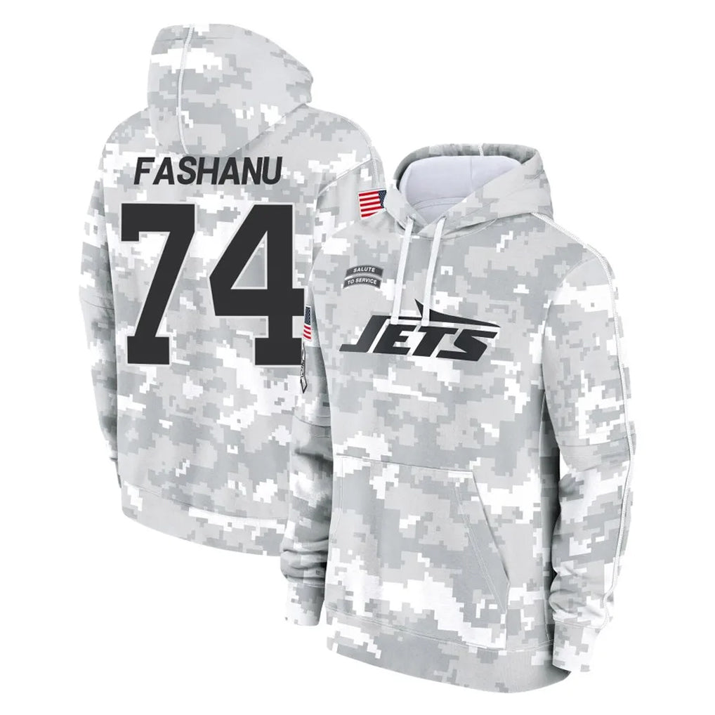 Boles NY.Jets #74 Olu Fashanu Player Arctic Camo Salute to Service Pullover Hoodies Limited Game Stitched Jerseys