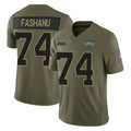 Boles NY.Jets #74 Olu Fashanu Player Olive 2025 Salute To Service Limited Stitched Jerseys