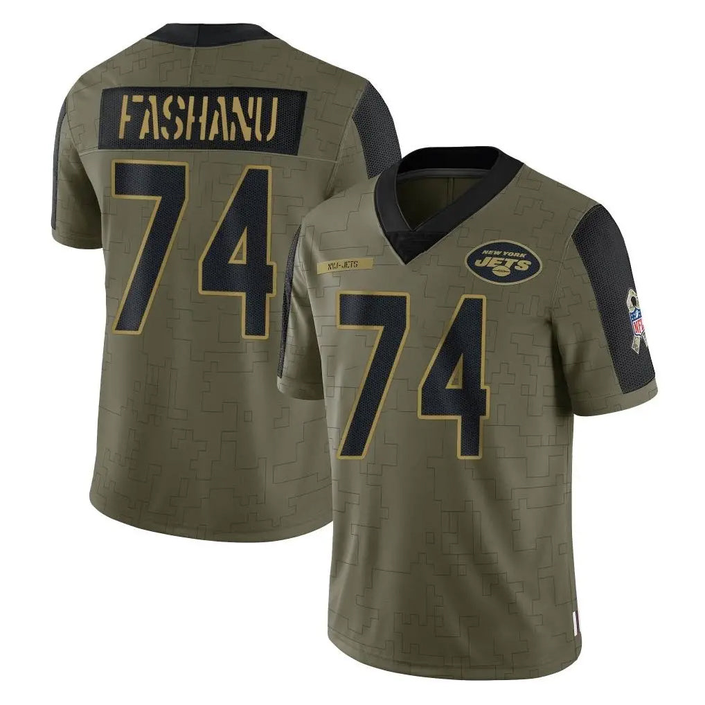 Boles NY.Jets #74 Olu Fashanu Player Olive Salute To Service Limited Game Stitched Jerseys