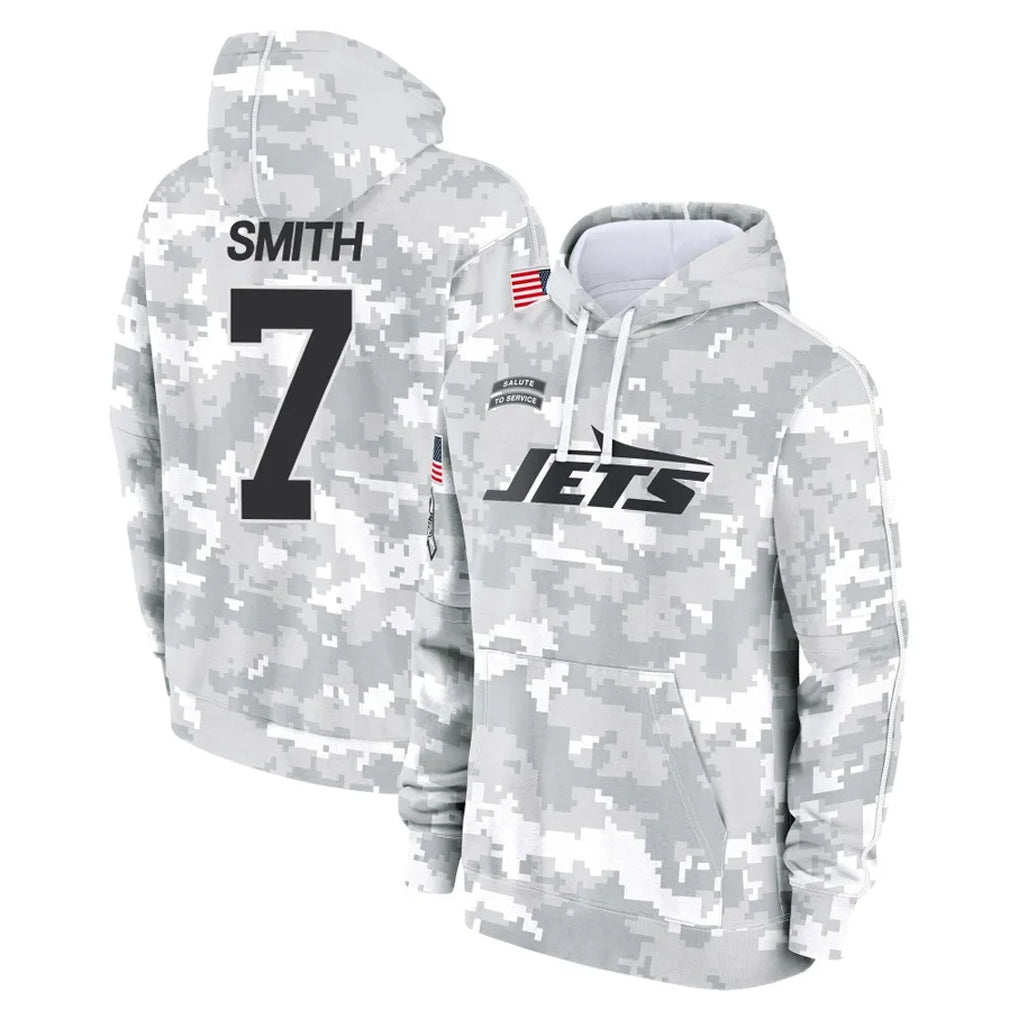 Boles NY.Jets #7 Geno Smith Player Arctic Camo Salute to Service Pullover Hoodies Limited Game Stitched Jerseys