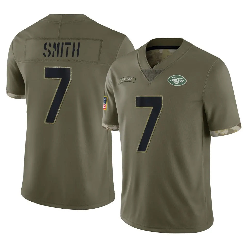 Boles NY.Jets #7 Geno Smith Player Olive Salute To Service Limited Stitched Jerseys