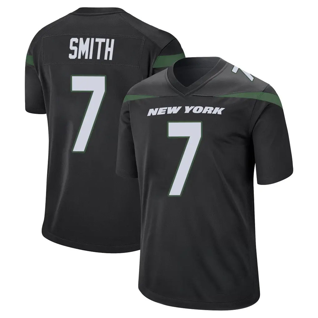 Boles NY.Jets #7 Geno Smith Player Stealth Black Home Game Stitched Jerseys
